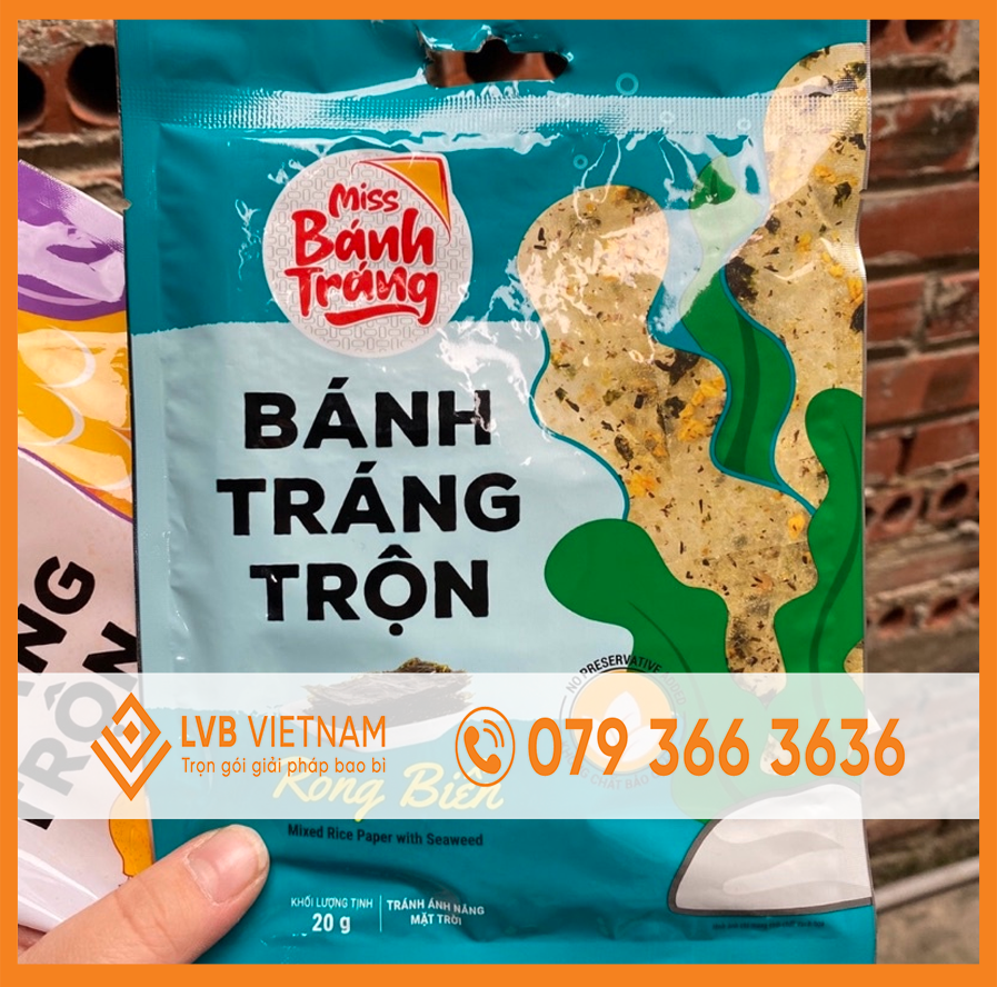 bao bì bánh tráng trộn rong biển