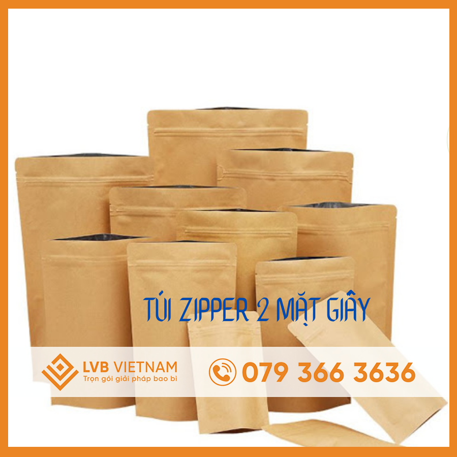 túi zip 2 mặt giấy