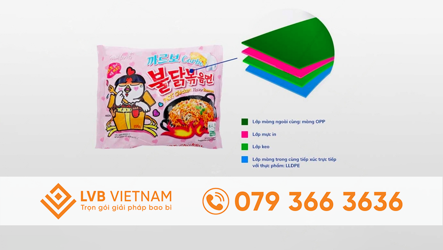 Bao bì mì gói chất liệu OPP/LLDPE