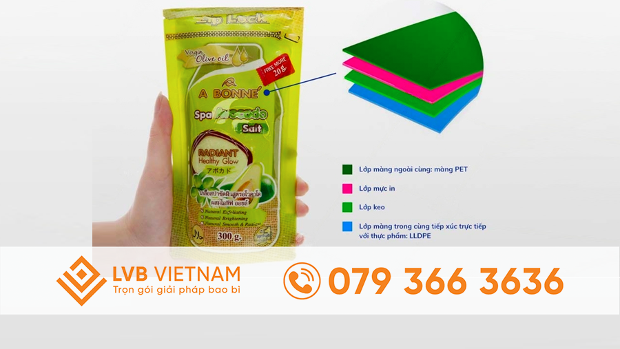 Bao bì đựng muối chất liệu 2 lớp PET/PE